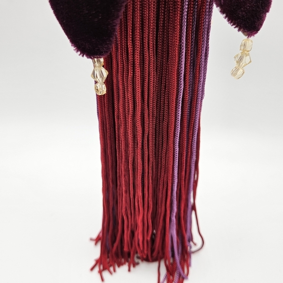 NEW VINTAGE Elf Head Tassel Bottom Red & Gold Christmas Ornament Decoration - Picture 4 of 5